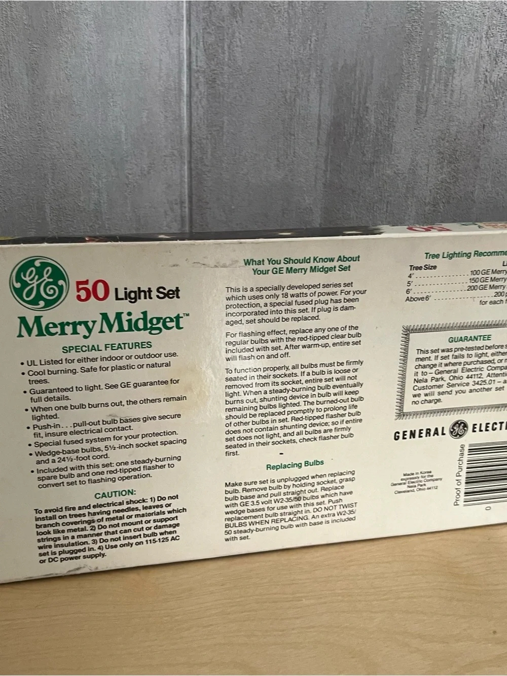 Vintage GE Merry Midget 50 Clear Bulb Light Set